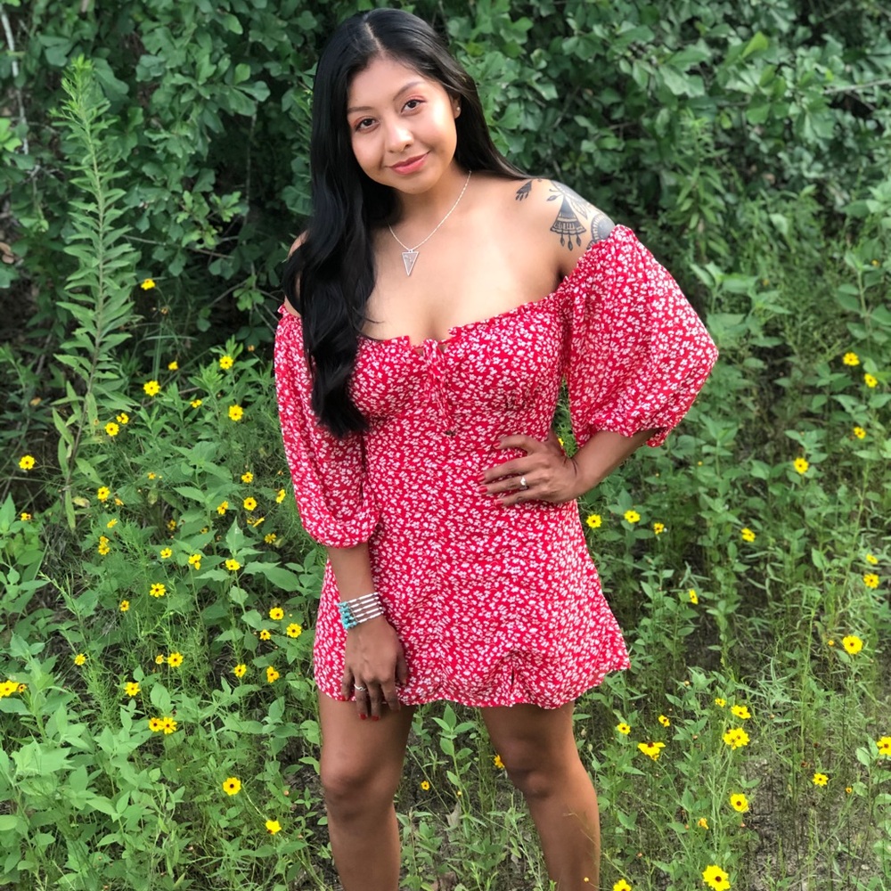 Red Floral AQA Dress